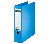 Leitz 10070030 Classeur de qualité (laminage spécial en papier gaufré en lin, A4, dos de 8 cm) Bleu clair