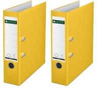 Leitz - 10105015 - Classeur à levier en carton - Format A4-600 feuilles - Etiquette 190 mm - Lot de 2 - Jaune