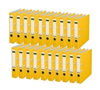 Leitz 10155015 Lot de 20 classeurs à levier en plastique 180° Format A4 Fin 5 cm Carton 90% recyclé 30% plastique recyclé avec mécanisme à 180° 350 feuilles Jaune