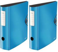 LEITZ 10471030 - Archivador de palanca polyfoam 180º lomo curvado cierre con goma Active Solid DIN A4 82 mm. color azul (Lot de 2)