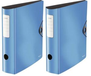 LEITZ 10471030 - Archivador de palanca polyfoam 180º lomo curvado cierre con goma Active Solid DIN A4 82 mm. color azul (Lot de 2)