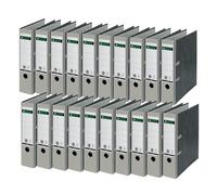 Leitz 10805085 Lot de 20 classeurs de qualité à 180°, format A4, en carton, dos gris - Dos 8 cm