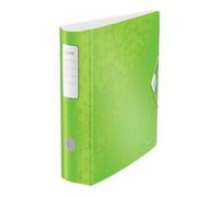 Leitz Classeur à levier Active A4 – Dos arrondi 82 mm, fixation élastique, polyfoam léger, vert