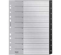 Leitz 12080000 intercalaire de classement Onglet avec index vierge Polypropylène (PP) Noir, Blanc G