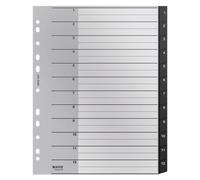 Leitz 12090000 Intercalaire De Classement Onglet Avec Index Numérique Polypropylène (Pp) Noir Et Blanc