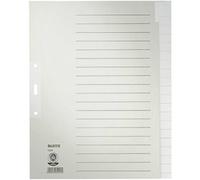 Leitz 1220 Répertoire DIN A4, extra-large blanc Papier satiné gris 20 onglets 12200085