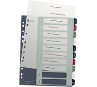 Leitz 1237 Style Répertoire DIN A4 1-10 polypropylène multicolore 10 onglets extra-large, imprimable 1237-00-00