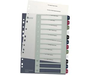 Leitz 1238 Style Répertoire DIN A4 1-12 polypropylène multicolore 12 onglets extra-large, imprimable 1238-00-00