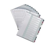 Leitz 12380000 Lot de 10 intercalaires A4, 1-12, couverture inscriptible, extra large, en polypropylène, multicolore, style
