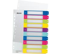 Leitz Intercalaires 1-10, Imprimable sur PC, A4, Extra-Large, Plastique Ultra-Résistant, Multicolore, WOW, 12430000