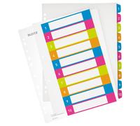 Leitz 12430000 Intercalaire De Classement Onglet Avec Index Numérique Polypropylène (Pp) Multicolore