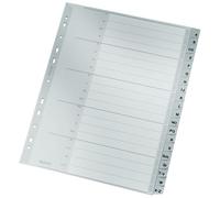 Leitz 12600000 Intercalaire De Classement Onglet Avec Index Alphabétique Carton Gris
