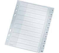 Leitz 1285 Répertoire DIN A5, extra-large 1-10 polypropylène gris 10 onglets 12850000