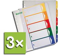 Leitz 1291 Intercalaire pour classeur A4 (Transparent), 3 Register