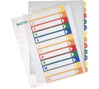 Leitz 12940000 Répertoire DIN A4, extra-large 1-12 polypropylène multicolore 12 onglets imprimable 12940000