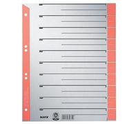 Leitz 1652-00-25 Intercalaires - A4 grande largeur, rouge, bord perforé couleur, 100 pièces