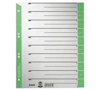 Leitz 1652-00-55 1652 Intercalaires - A4 grande largeur, vert, bord perforé couleur, 100 pièces