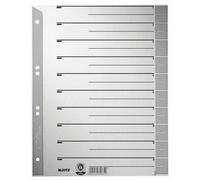 Leitz 1652-00-85 1652 Intercalaires - A4 grande largeur, gris, bord perforé couleur, 100 pièces
