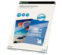 Leitz 16919 Feuilles pour Boissons Chaudes Jusqu'à a-Plastifieuse pour A3, Quality (2 x 100 microns), Lot de 100, Transparent