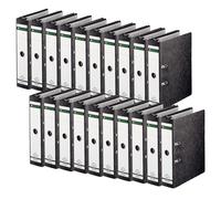 Leitz 18210000 Lot de 20 dossiers suspendus de qualité à 180° Format A4 Noir Dos 8 cm Idéal pour une utilisation dans la suspension et couverture en carton rigide