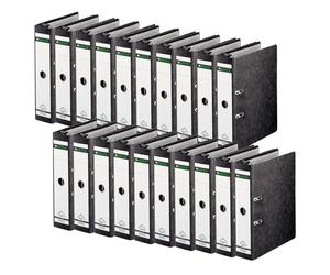 Leitz 18210000 Lot de 20 dossiers suspendus de qualité à 180° Format A4 Noir Dos 8 cm Idéal pour une utilisation dans la suspension et couverture en carton rigide