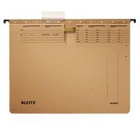 Leitz 19143000 Lot de 10 dossiers suspendus Alpha en carton, perforation commerciale (Couleur brun naturel) (Import Allemagne)
