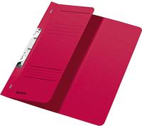 Leitz 3744-00-25 3744 Farde à fentes, 1/2 couverture avant, A4, agrafage mécanique, carton manila 250 g/qm, rouge