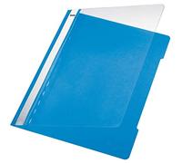 LEITZ 41910030 - Dossiers PVC mecanismo plástico con tarjetero (caja 25 ud.) DIN A4 color azul claro