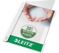 LEITZ 41910085 - Dossiers PVC mecanismo plástico con tarjetero (caja 25 ud.) DIN A4 color gris, 85 hefter standard, a4, langes beschriftungsfeld, pvc