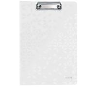Leitz 41990001 A4 Clipfolder with Cover, Lightweight Polyfoam, WOW Range, White
