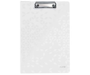 Leitz 41990001 A4 Clipfolder with Cover, Lightweight Polyfoam, WOW Range, White