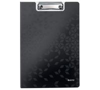 Leitz 41990095 A4 Clipfolder with Cover, Lightweight Polyfoam, WOW Range, Black
