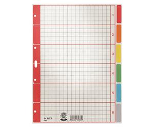 Leitz 4350 Répertoire DIN A4 blanc Carton gris 6 onglets 43500085