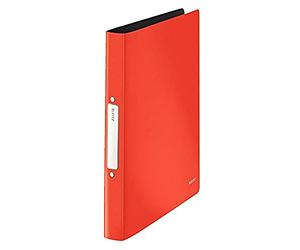 LEITZ 45661020 - Carpeta de anillas SOLID PP 2 anillas redondas de 25 mm DIN A4 color rojo