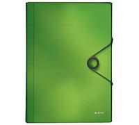 LEITZ 45791050 - Carpeta acordeón SOLID PP con 6 separadores más 1 extra ancho DIN A4 color verde