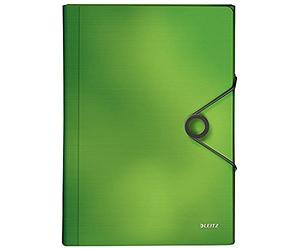 LEITZ 45791050 - Carpeta acordeón SOLID PP con 6 separadores más 1 extra ancho DIN A4 color verde