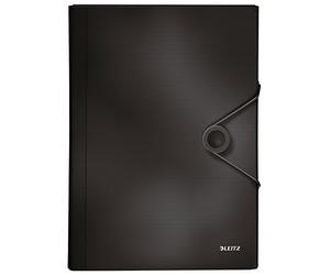 LEITZ 45791095 - Carpeta acordeón SOLID PP con 6 separadores más 1 extra ancho DIN A4 color negro