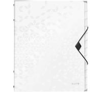 LEITZ 4634-00-01 LEITZ Classeur à levier WOW, DIN A4, PP, 12 compartiments,blanc métallique