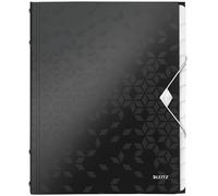 LEITZ 4634-00-95 LEITZ Classeur à levier WOW, DIN A4, PP, 12 compartiments, noir