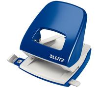 Leitz Perforatrice Sans Effort, Capacité 30 Feuilles, Bleu, Métal, Réglette de Guidage avec Repères, NeXXt, 50086035