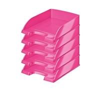 Leitz 52263023 Lot de 5 Corbeilles à courrier Hauteur 70 mm Rose Métallisé