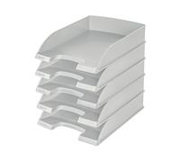 Leitz 52270085 Corbeille à courrier Format A4 Polystyrène Gris Lot de 5