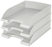 Leitz 52270085 Lot de 3 corbeilles à courrier Standard A4 de qualité supérieure empilables - Combinable avec la série Plus - Gris