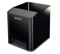 Leitz 53630095 Pot à Crayons avec Fonction d'Amplification de Son, Noir 101 x 100 x 90 mm