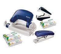 Leitz 5507 Lot Perforatrice et agrafeuse avec agrafes et dégrafeuse. Komplettset bleu