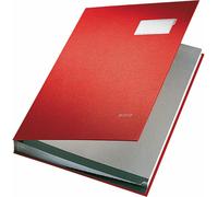 Leitz 5701-00-25 5701 Fardes à signatures - 10 compartiments, PP contrecollé, rouge