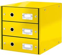 LEITZ 6048-00-16 LEITZ Boîte à tiroirs Click & Store WOW, 3 tiroirs, jaune