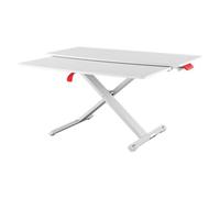 Leitz - Station de Bureau Debout avec Plateau Coulissant, Support Réhausseur Ajustable pour Écrans, Moniteurs et Ordinateurs Portables, 800 x 420 mm, Gamme Ergo Cosy, Blanc / Gris, 65320085