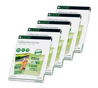 Leitz 74330000 Lot de 5 pochettes de plastification à chaud A4 80 microns Transparent brillant Pour la maison ou le bureau