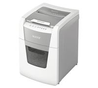 Leitz IQ 80120000 - Destructeur de Documents Coupe Micro Sécurité P5 pour Bureau, Automatique, Capacité 100 Feuilles, Corbeille 34 litres, Blanc